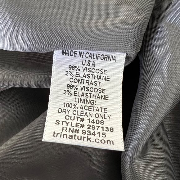 Trina Turk Womens Sheath Dress Gray Black Blue Abstract Stripe Cap Sleeve size 8 - Picture 11 of 12